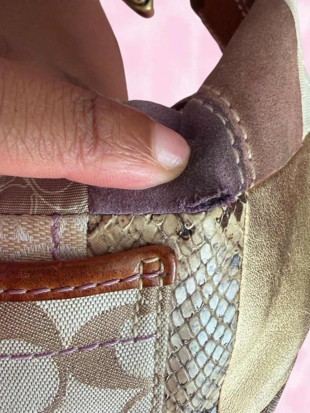 vintage coach patchwork hobo bag